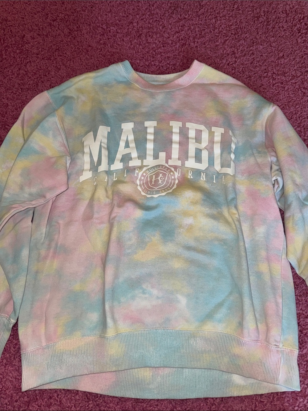 Malibu Pastel Tie-Dye Crewneck Sweatshirt - White Logo